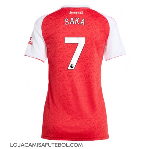 Camisa de Futebol Arsenal Bukayo Saka #7 Equipamento Principal Mulheres 2025-26 Manga Curta